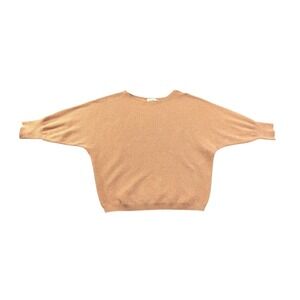 THE RESET R LABEL Oversized Ribbed Knit Dolman Sweater Top Women's Small Peach